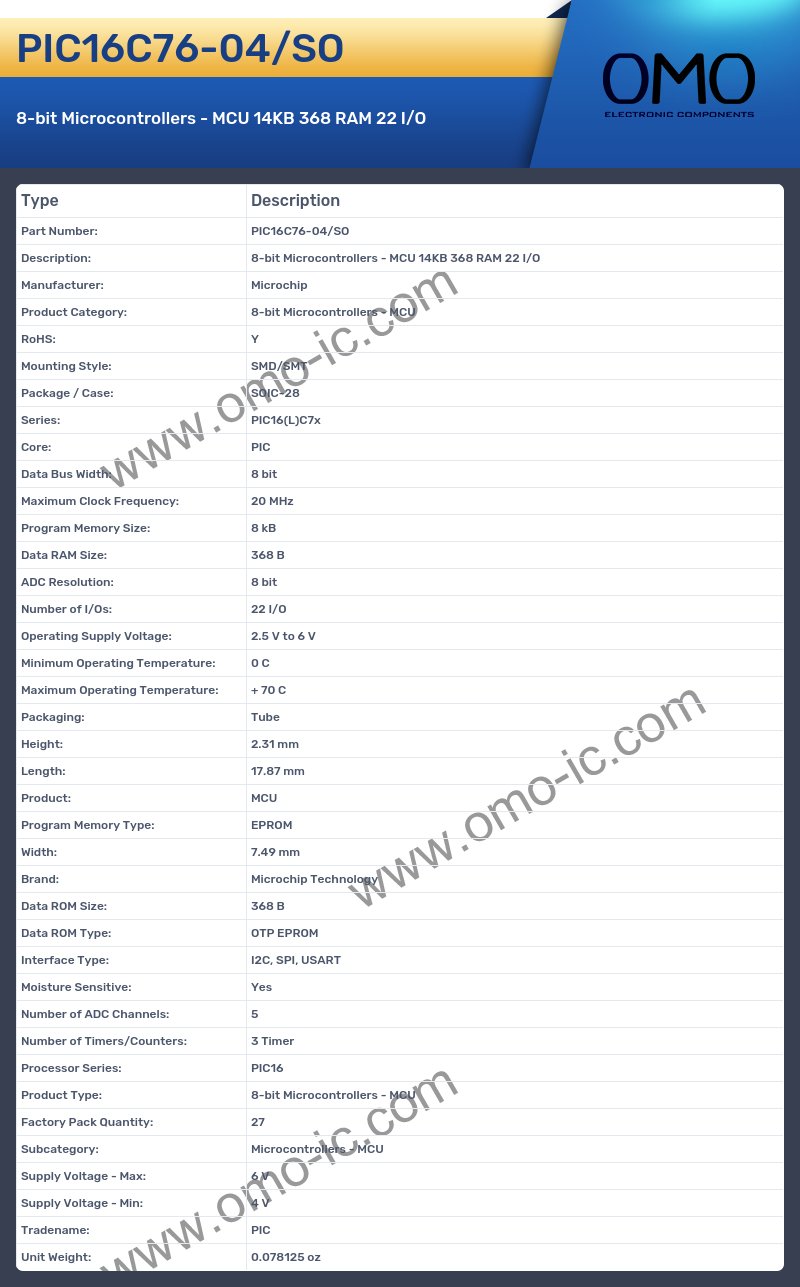 PIC16C76-04/SO