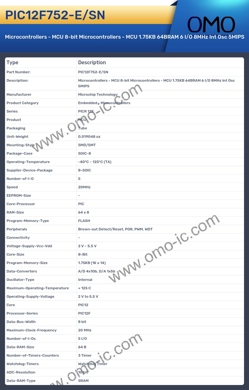 PIC12F752-E/SN