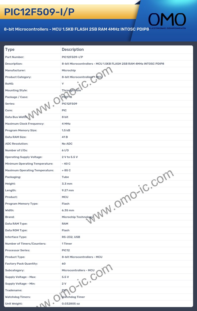 PIC12F509-I/P