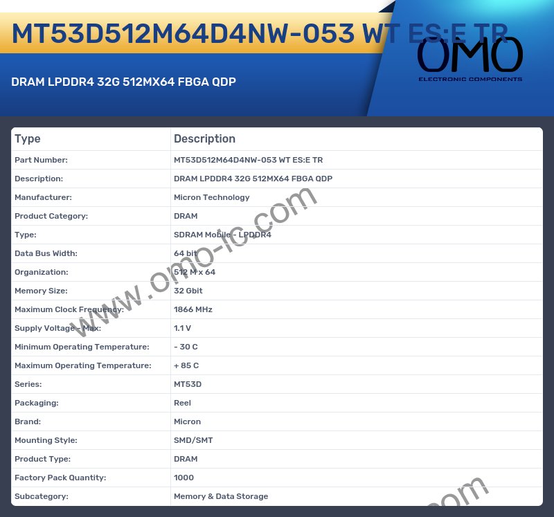 MT53D512M64D4NW-053 WT ES:E TR