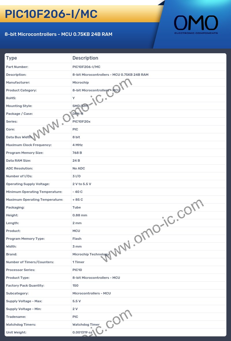 PIC10F206-I/MC