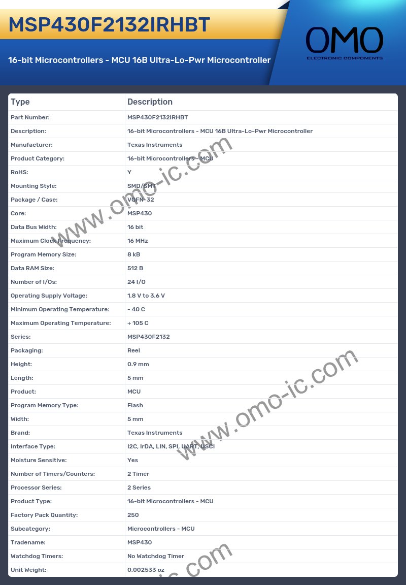 MSP430F2132IRHBT