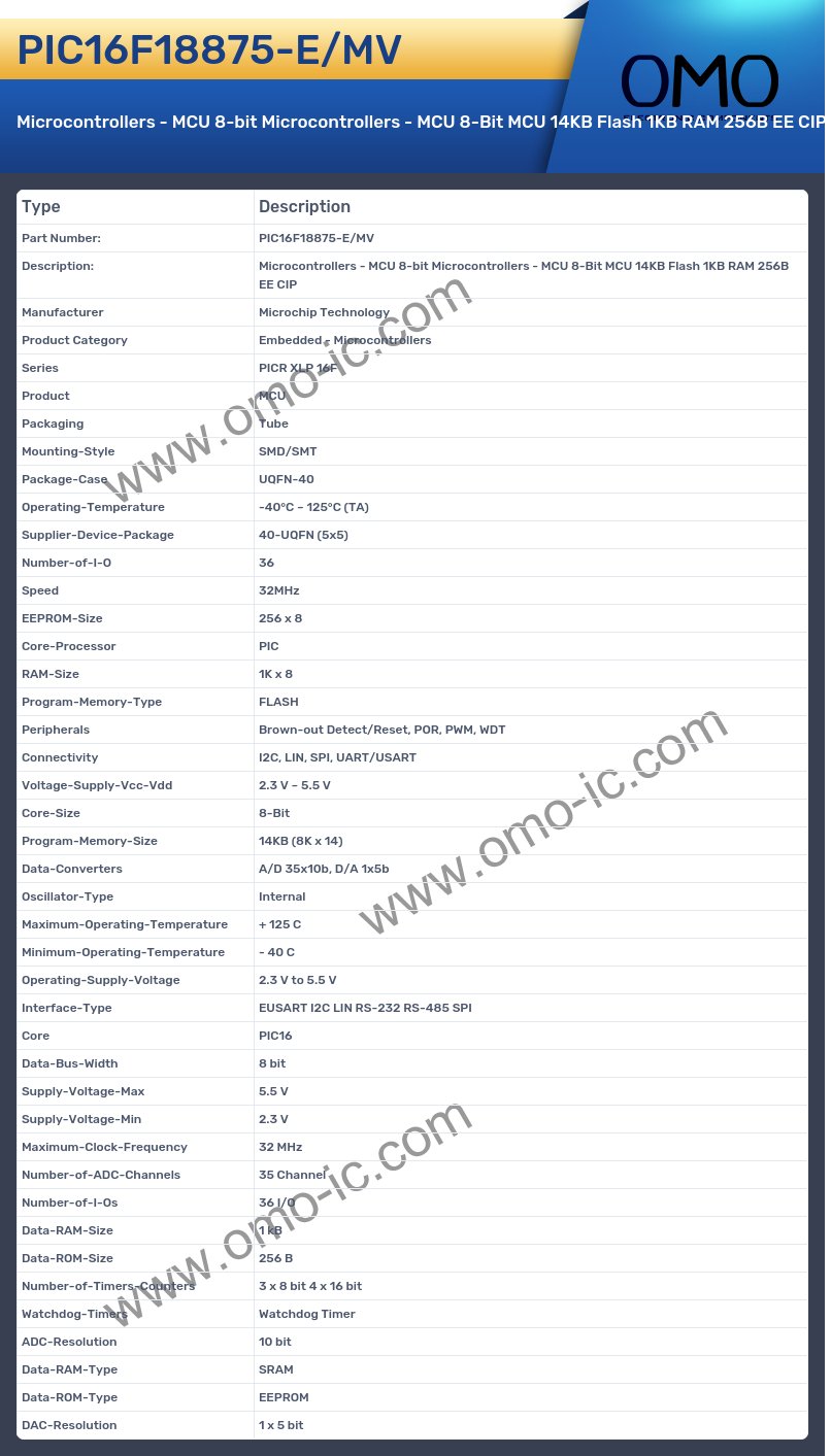 PIC16F18875-E/MV