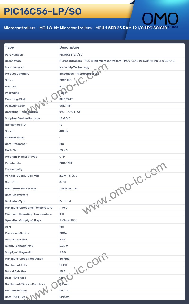 PIC16C56-LP/SO