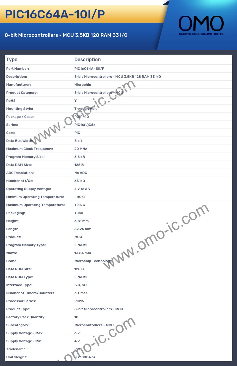 PIC16C64A-10I/P