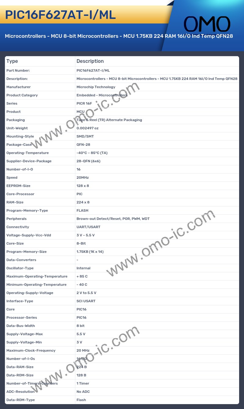 PIC16F627AT-I/ML