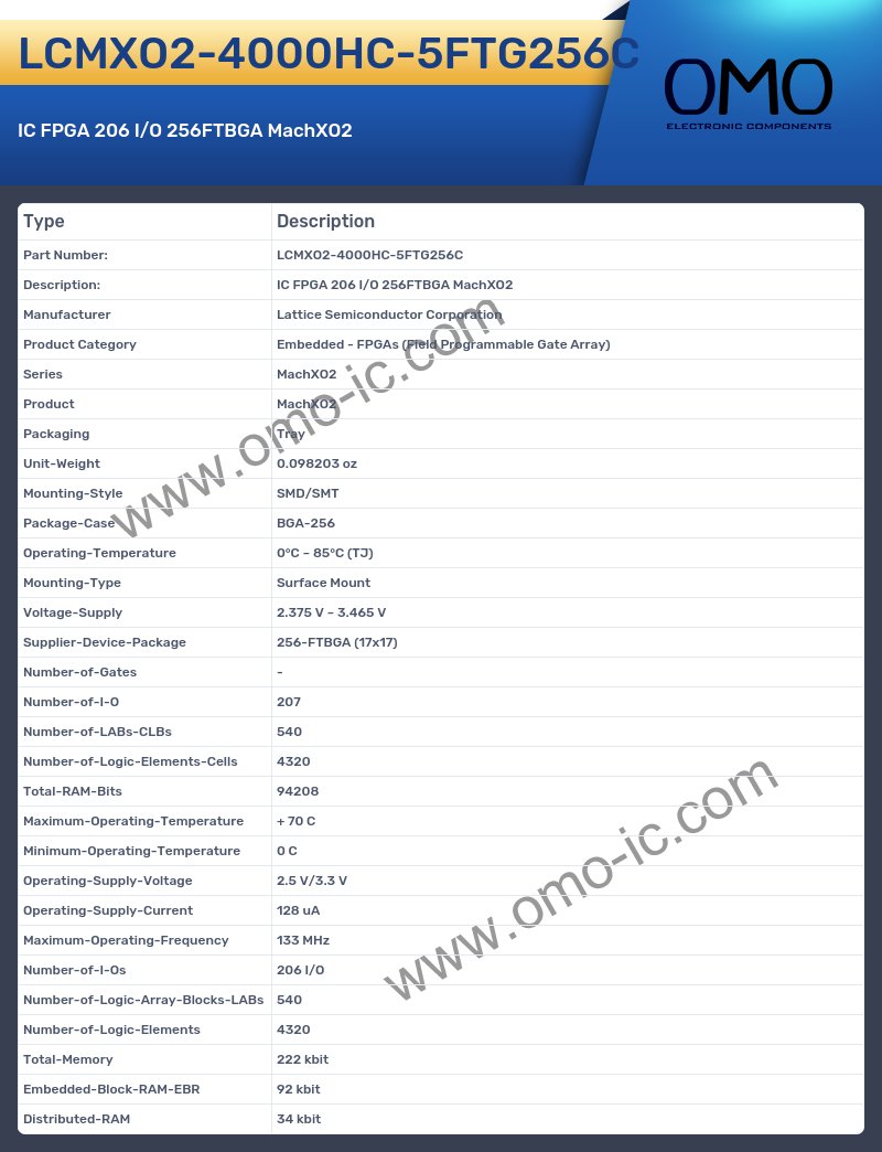 LCMXO2-4000HC-5FTG256C