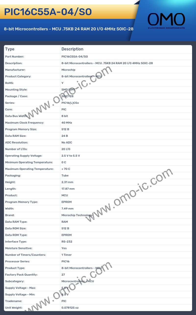 PIC16C55A-04/SO