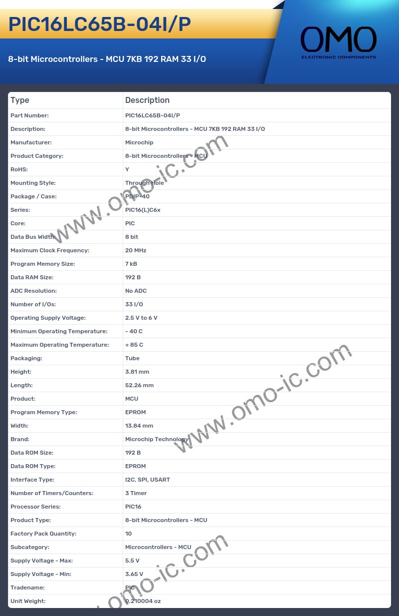 PIC16LC65B-04I/P