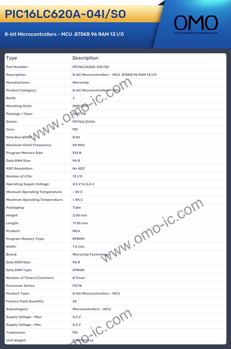 PIC16LC620A-04I/SO
