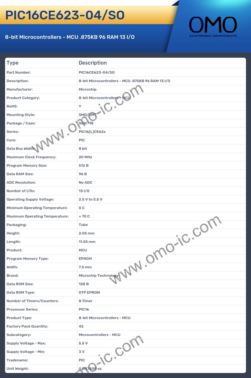 PIC16CE623-04/SO