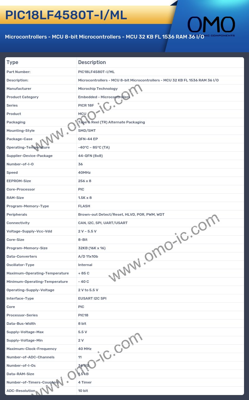 PIC18LF4580T-I/ML