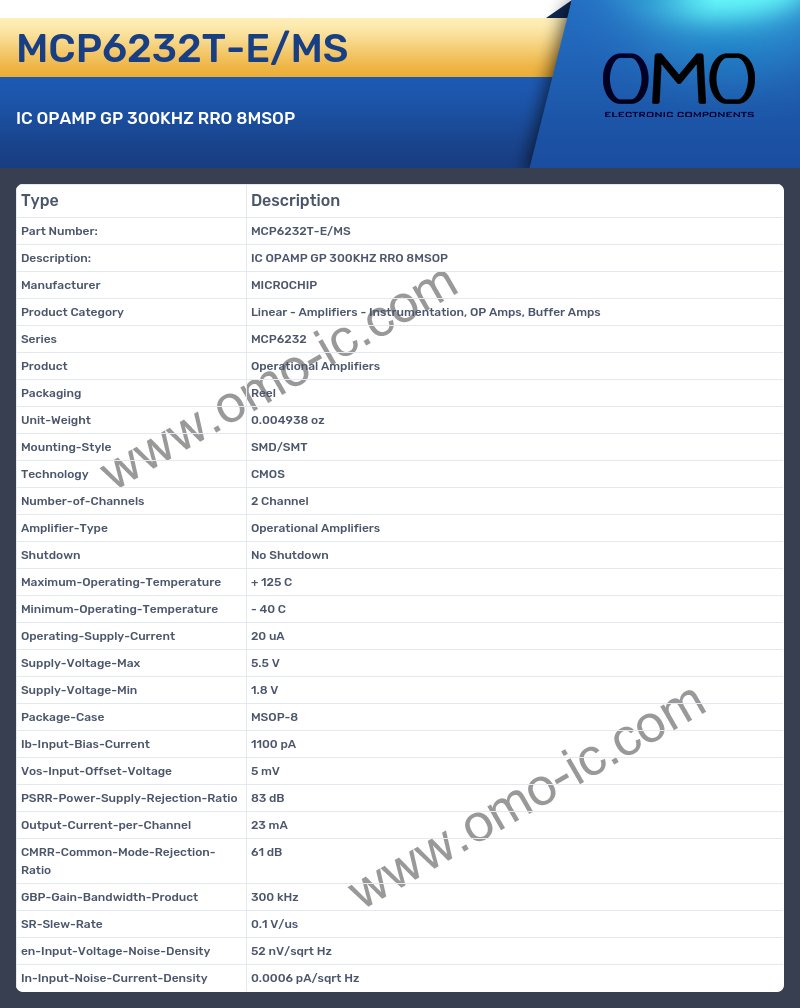 MCP6232T-E/MS