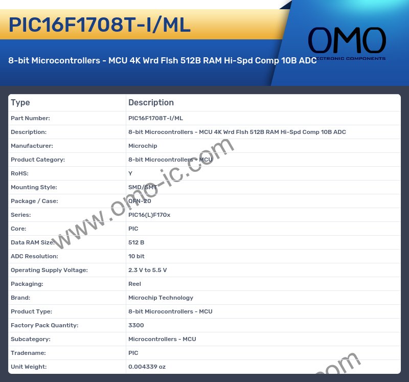 PIC16F1708T-I/ML
